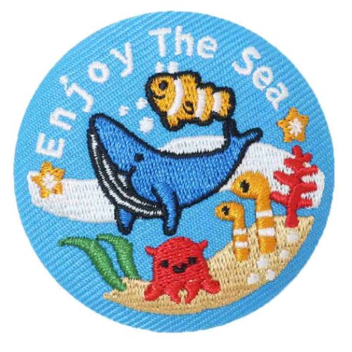缶バッジ 刺しゅう缶バッジ 水族館 エイコー