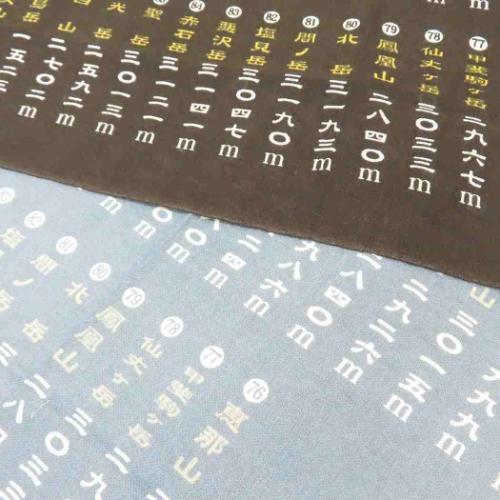 手ぬぐい 日本百名山てぬぐい グレー エイコー トレッキング