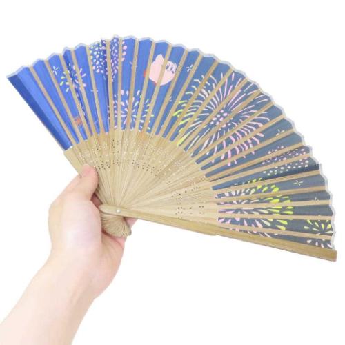 夏雑貨 ふわふ和コレクション 和扇子 星のカービィ カービィと花火 エンスカイ 和雑貨 キャラクター