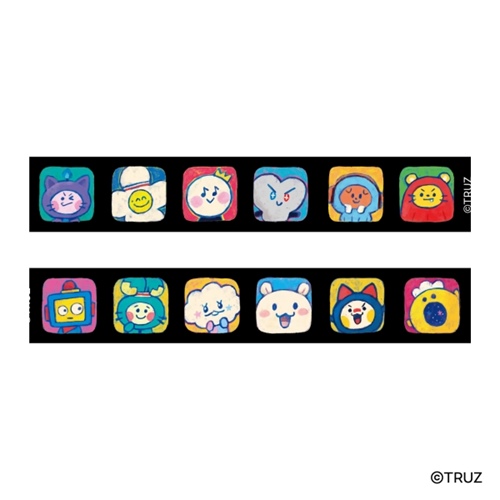 17mmマステ マスキングテープ TRUZ ブラック エンスカイ LINE FRIENDS デコレーション キャラクター