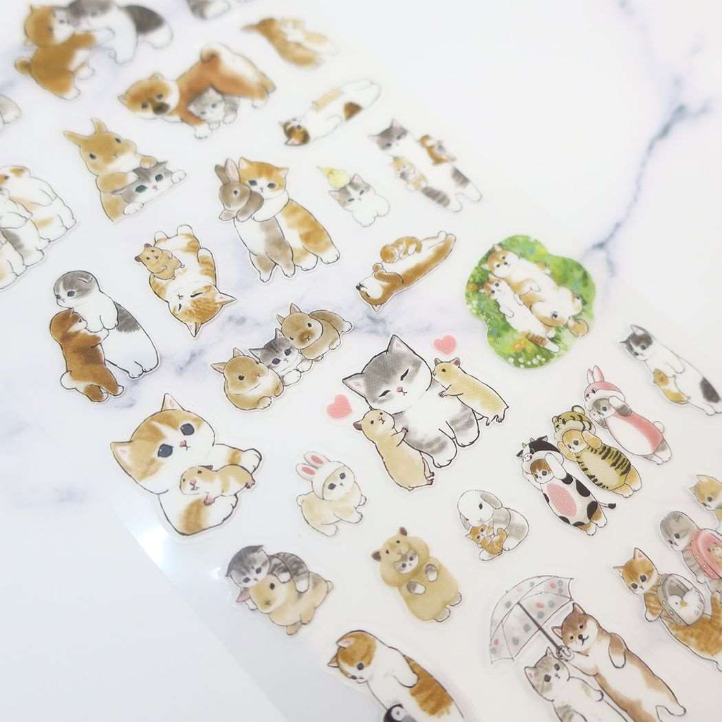 モフサンド キャラクター シールシート クリアシール 動物 mofusand