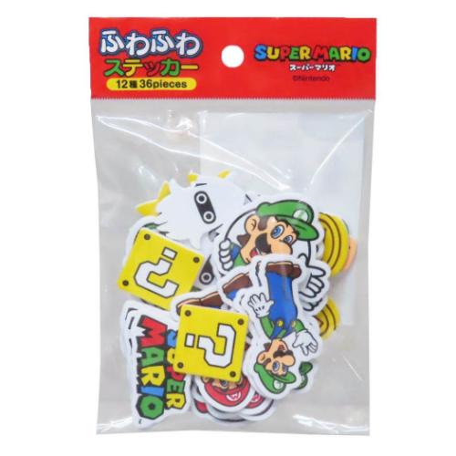 ふわふわステッカー フレークシール スーパーマリオ エンスカイ デコレーション キャラクター