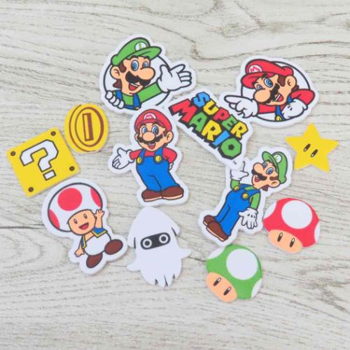 ふわふわステッカー フレークシール スーパーマリオ エンスカイ デコレーション キャラクター
