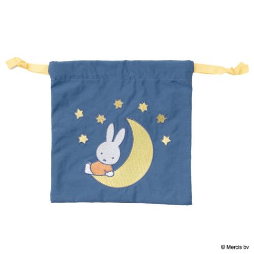 ミッフィー グッズ 巾着袋 ディックブルーナ 絵本キャラクター 巾着 MIFFY EMBROIDERY ネイビー