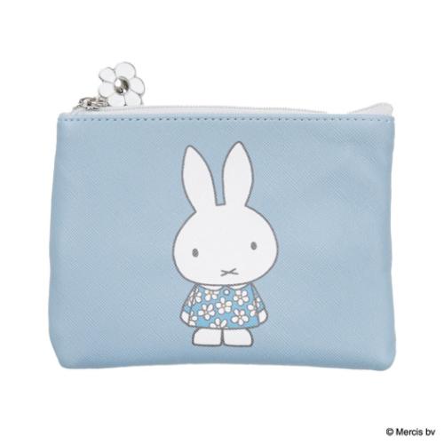 ミッフィー グッズ ミニポーチ 絵本キャラクター ティッシュポーチ MIFFY BLUE FLOWER ブルー