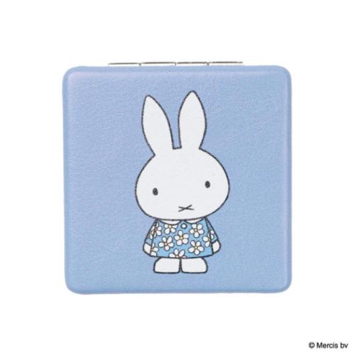 コンパクトミラー 手鏡 MIFFY BLUE FLOWER ブルー ミッフィー ディックブルーナ エフエービージャパン 折りたたみミラー