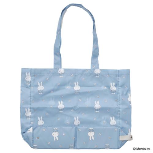 ミッフィー ショッピングバッグM ディックブルーナ エコバッグ 絵本キャラクター MIFFY BLUE FLOWER ブルー