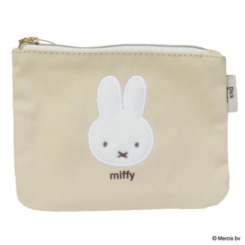 ミッフィー ミニフラットポーチ ディックブルーナ 平ポーチ 絵本キャラクター BRUNA FLUFFY APPLIQUE