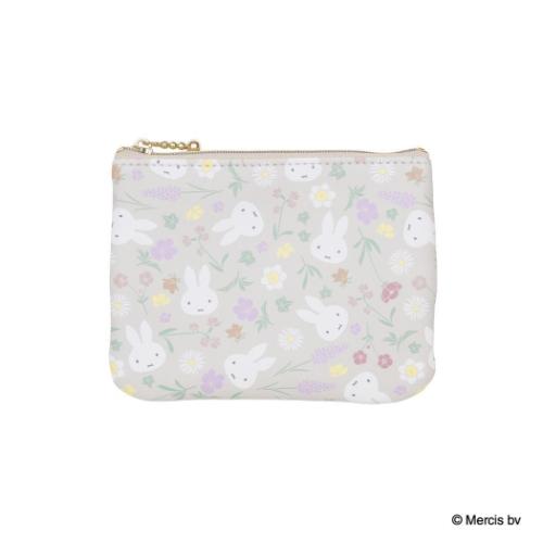 ミッフィー 絵本キャラクター ミニポーチ MIFFY Floral pattern ティッシュポーチ ベージュ ディックブルーナ
