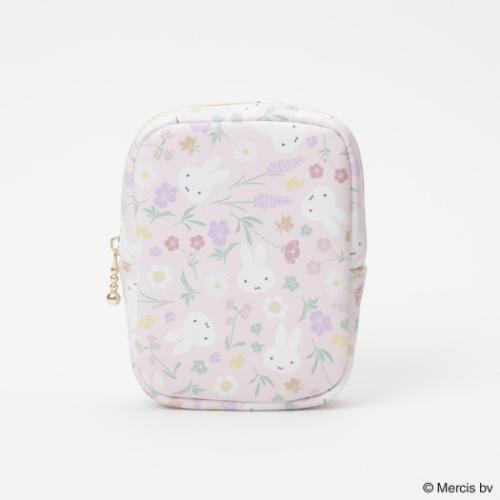 コスメポーチ MIFFY Floral pattern 縦型スクエアポーチ ミッフィー