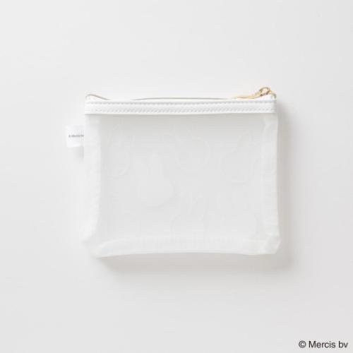 ミッフィー 平ポーチ MIFFY FLOCKY ミニフラットポーチ ホワイト