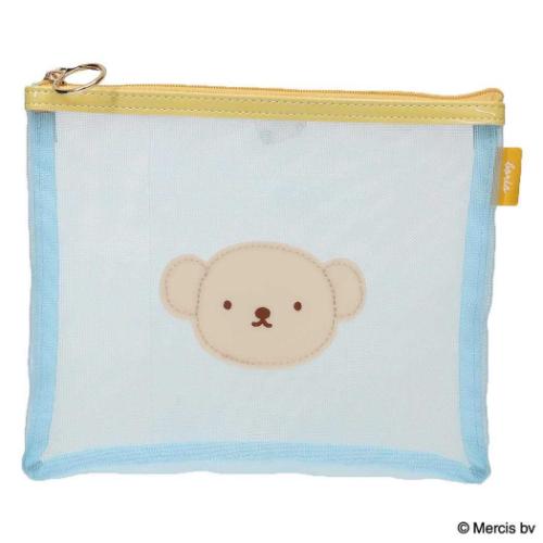 ミッフィー ディックブルーナ 絵本キャラクター 平ポーチ フラットポーチ BRUNA BICOLOR MESH ブルー 爆買