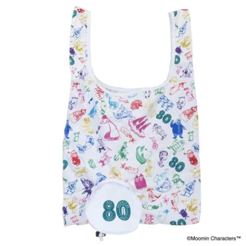Yahoo! Yahoo!ショッピング(ヤフー ショッピング)ムーミン キャラクター エコバッグ ポケッタブルショッピングバッグ 80TH ALL STAR ホワイト 北欧