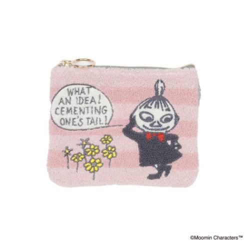 ムーミン 北欧 キャラクター 平ポーチ MOOMIN サガラ刺繍ミニフラットポーチ リトルミイ ピンク