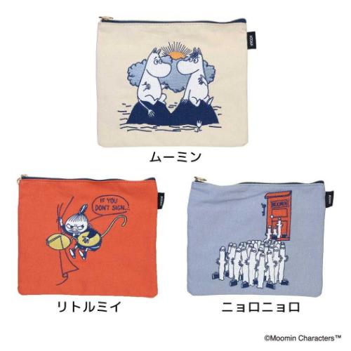 ムーミン フラットポーチ 北欧 平ポーチ キャラクター CANVAS