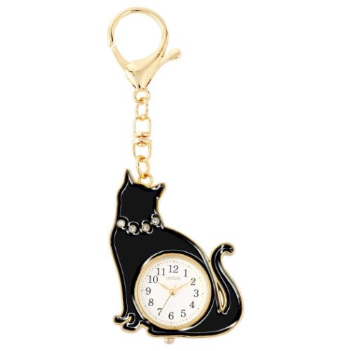 キーホルダー時計 おすましキャット ミニ時計 ねこ グッズ プレゼント
