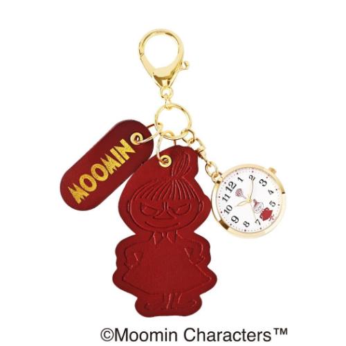 ムーミン ムーミン型押しレザーチャームKC キーホルダー時計 RE レッド