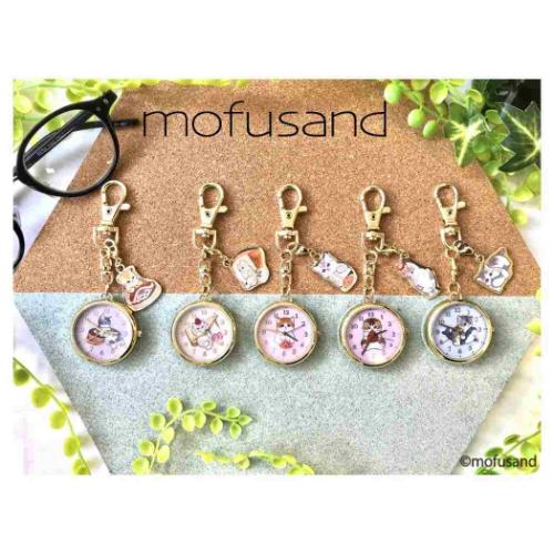 モフサンド チャーム付きキーチェーンウォッチ キーホルダー時計 OR ナポリタンにゃん mofusand キャラクター グッズ