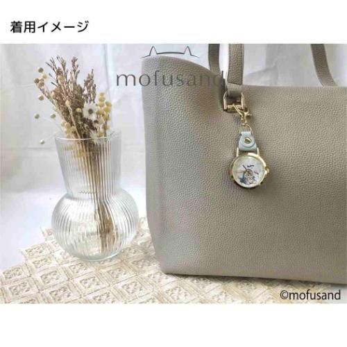 キーホルダー時計 水彩ドットKCウォッチ モフサンド mofusand RE イチゴにゃん フィールドワーク プレゼント バッグチャーム かわいい