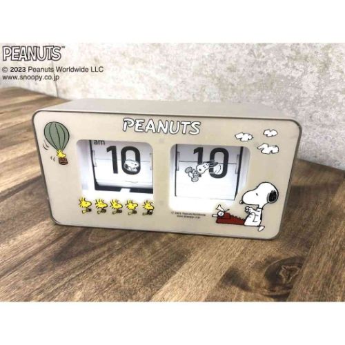 SNOOPY 置き時計 パタパタクロック BR スヌーピー ピーナッツ