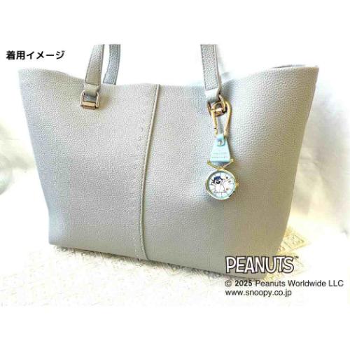 キーホルダー時計 カラビナレザーウォッチJ スヌーピー WH ピーナッツ フィールドワーク プレゼント バッグチャーム