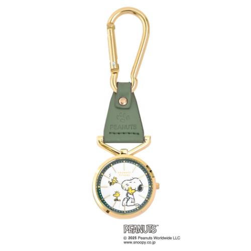 キーホルダー時計 カラビナレザーウォッチJ スヌーピー ピーナッツ GR フィールドワーク プレゼント バッグチャーム