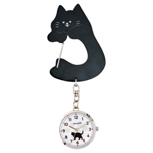 キーホルダー時計 ぽてにゃ キーチェーンウォッチ BK ねこ フィールドワーク 女性
