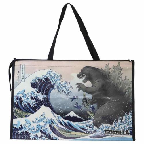 ゴジラ グッズ 買い物かばん キャラクター ショッピングバッグ 富嶽三十六景