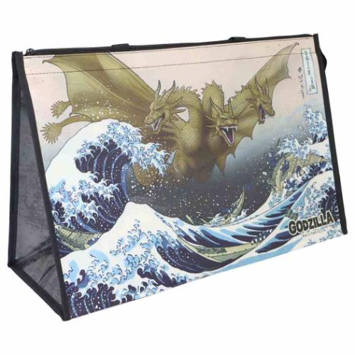 ゴジラ グッズ 買い物かばん キャラクター ショッピングバッグ 富嶽三十六景