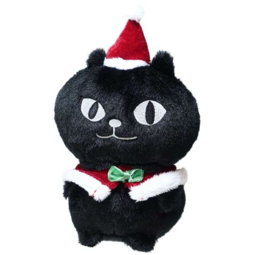 ぬいぐるみ サンタネコマン クッションS ねこ  ブラック プレゼント 男の子 女の子 ギフト バレンタイン