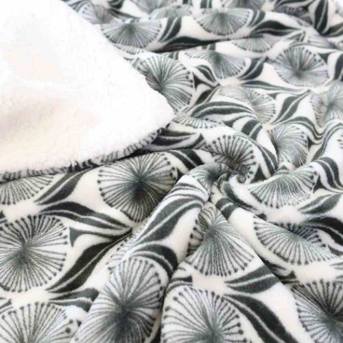 ボア付ブランケット ひざ掛け ロンド アイボリー フレンズヒル ウォーマー雑貨 防寒対策 もこもこ