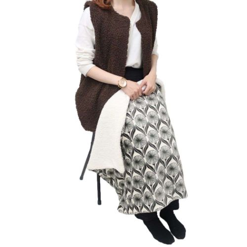 ボア付ブランケット ひざ掛け ロンド アイボリー フレンズヒル ウォーマー雑貨 防寒対策 もこもこ