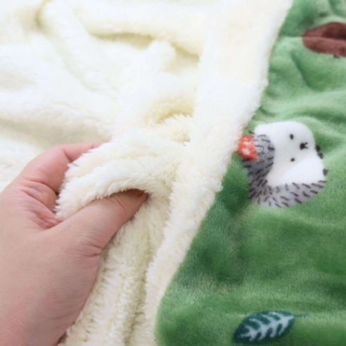 ボア付ブランケット ひざ掛け オータムハリー グリーン フレンズヒル ウォーマー雑貨 防寒対策 もこもこ