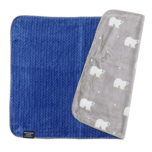 リバーシブルブランケット 毛布 シロクマスノウ ウォーマー雑貨 グレイ フレンズヒル ひざ掛け