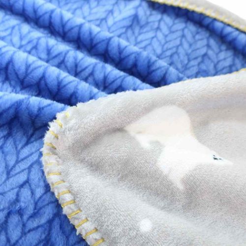 リバーシブルブランケット 毛布 シロクマスノウ ウォーマー雑貨 グレイ フレンズヒル ひざ掛け