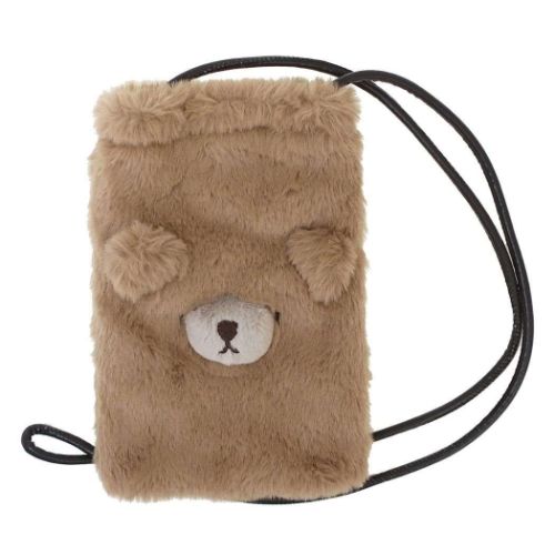 ミニショルダーバッグ ポシェット フワクマ ブラウン フレンズヒル スマホポーチ 斜め掛け かわいい