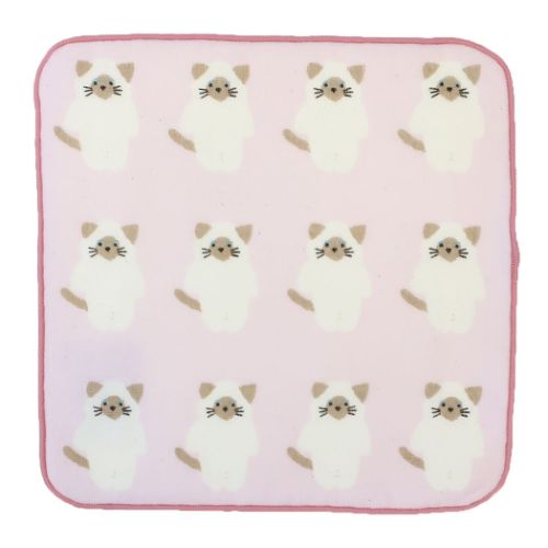 ミニタオル ガーゼタオル モコニャン ライトピンク フレンズヒル