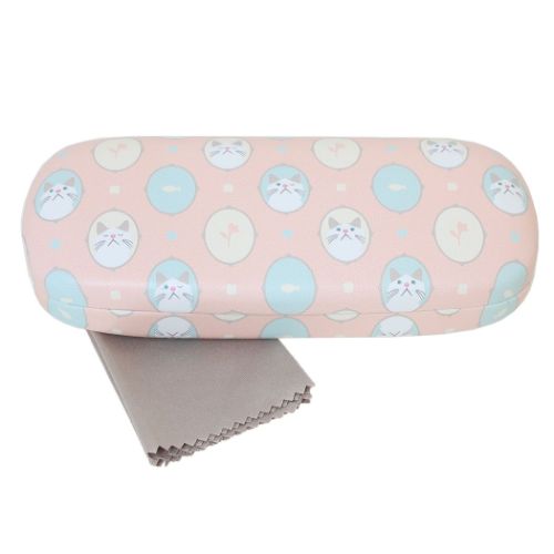 眼鏡ケース クロス付きメガネケース カメオターチャン ピンク ねこ フレンズヒル FRIENDSHILL ハードタイプ プレゼント