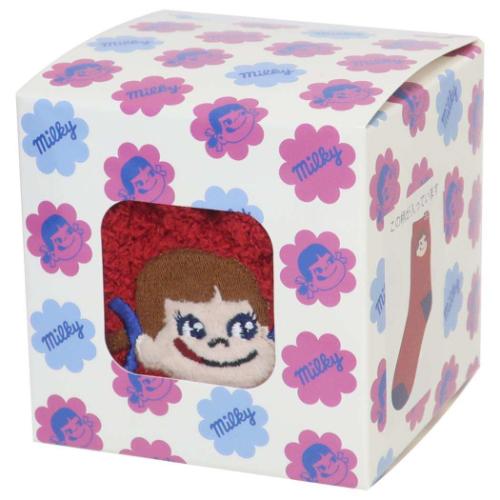 ペコちゃん キャラクター 女性用防寒靴下 もこもこルームソックス レッド グッズ