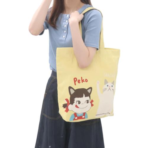 トートバッグ ファスナー付A4トート 不二家のペコちゃん ペコと