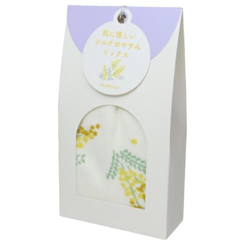 女性用靴下 フロウミモザ シルクおやすみソックス アイボリー プレゼント FRIENDSHILL