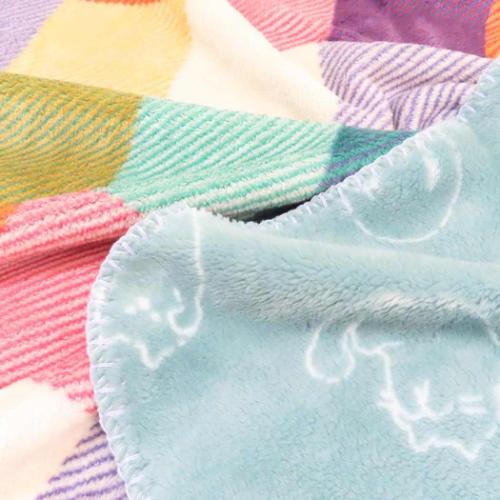 ひざ掛け毛布 リバーシブルブランケット ミネットチェック ミント フレンズヒル