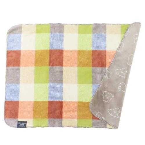 ひざ掛け毛布 リバーシブルブランケット パピーチェック ベージュ フレンズヒル ウォーマー雑貨 ひざかけ 寒さ対策