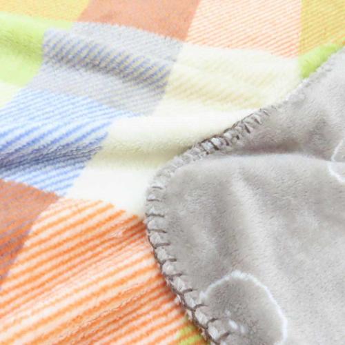 ひざ掛け毛布 リバーシブルブランケット パピーチェック ベージュ フレンズヒル ウォーマー雑貨 ひざかけ 寒さ対策