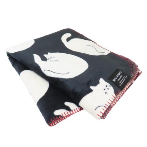 ひざ掛け毛布 リバーシブルブランケット キッサキャット ダークグレイ フレンズヒル