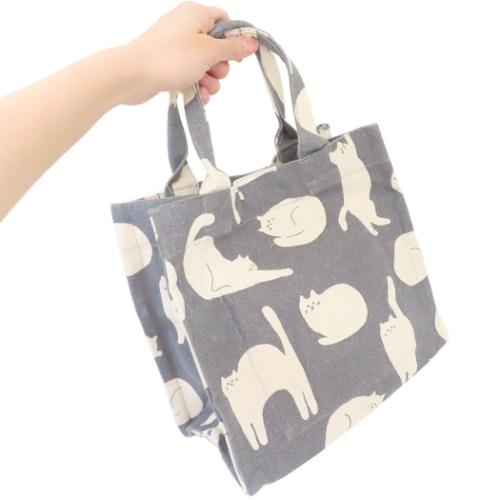 スクエアミニトート ミニトート キッサキャット グレイ フレンズヒル お弁当バッグ ランチバッグ かわいい