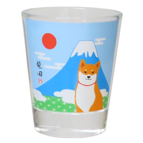 柴田さんの住む東京わさび町 クリアショットグラス ミニグラス にほんのしばたさん いぬ キャラクター グッズ