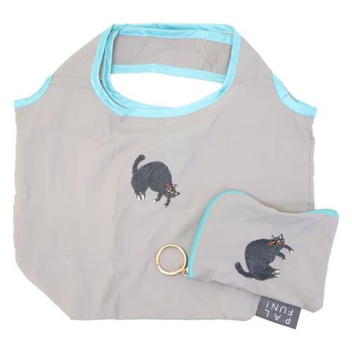 ショッピングバッグ ポーチ付ミニエコバッグ ラウンドミュー ねこ フレンズヒル