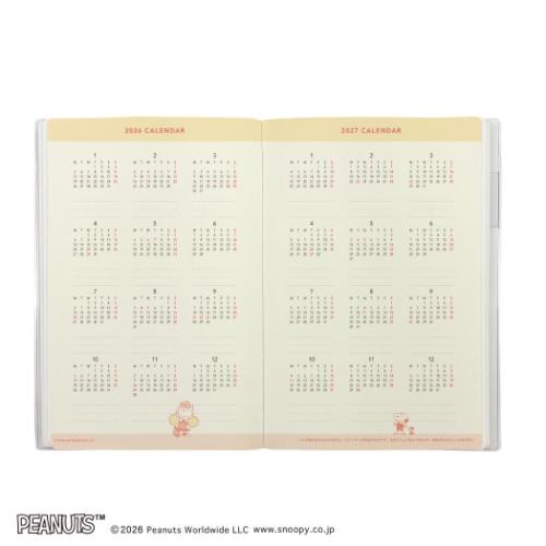 A5マンスリー手帳 2026年月間ダイアリー3月始まり スヌーピー WOOF！ フロンティア ピーナッツ スケジュール帳