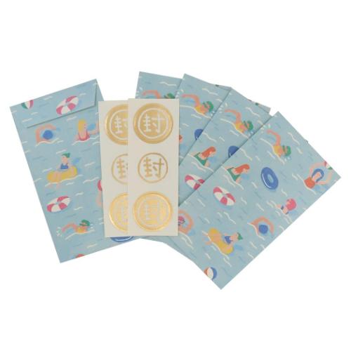 伊予和紙ふわり 和紙ポチ袋5枚セット ぽち袋 日本製 夏柄 海水浴｜cinemacollection
